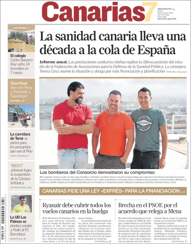 Portada de Canarias 7 (Espa&ntilde;a)