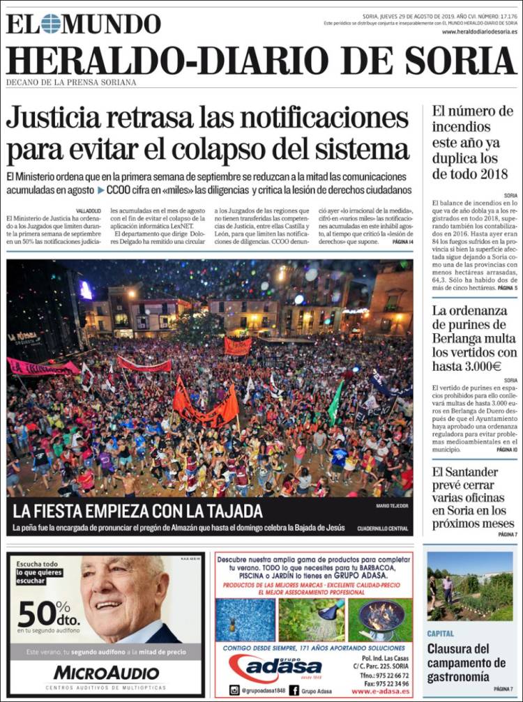 Portada de Diario de Soria (España)