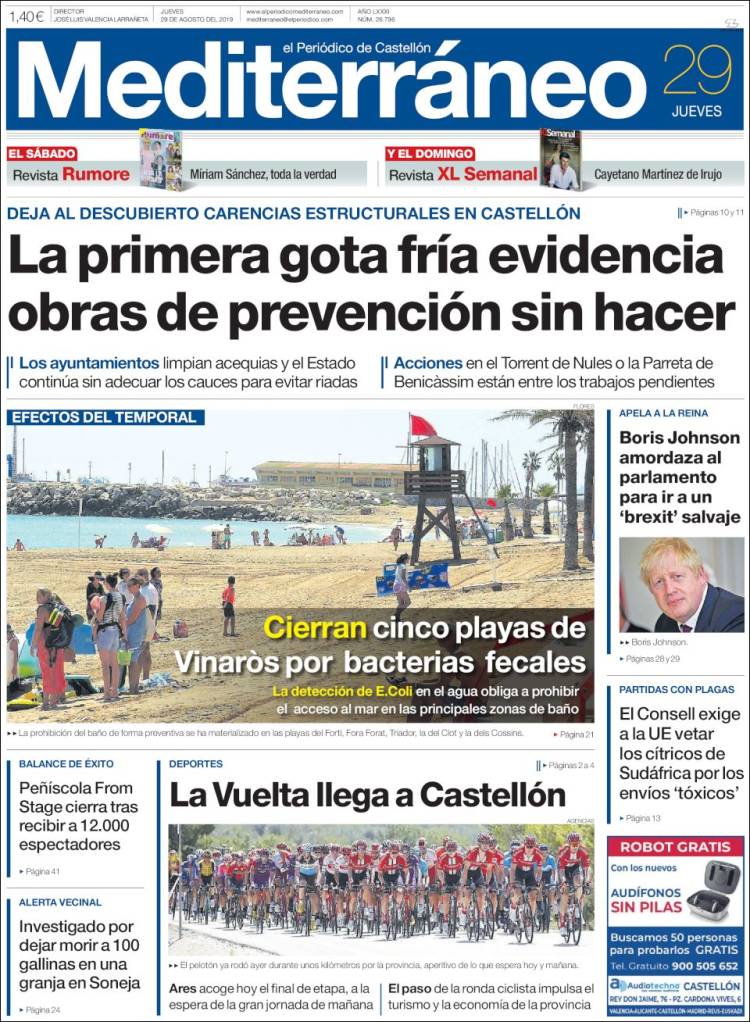 Portada de El Periódico Mediterraneo (Espa&ntilde;a)