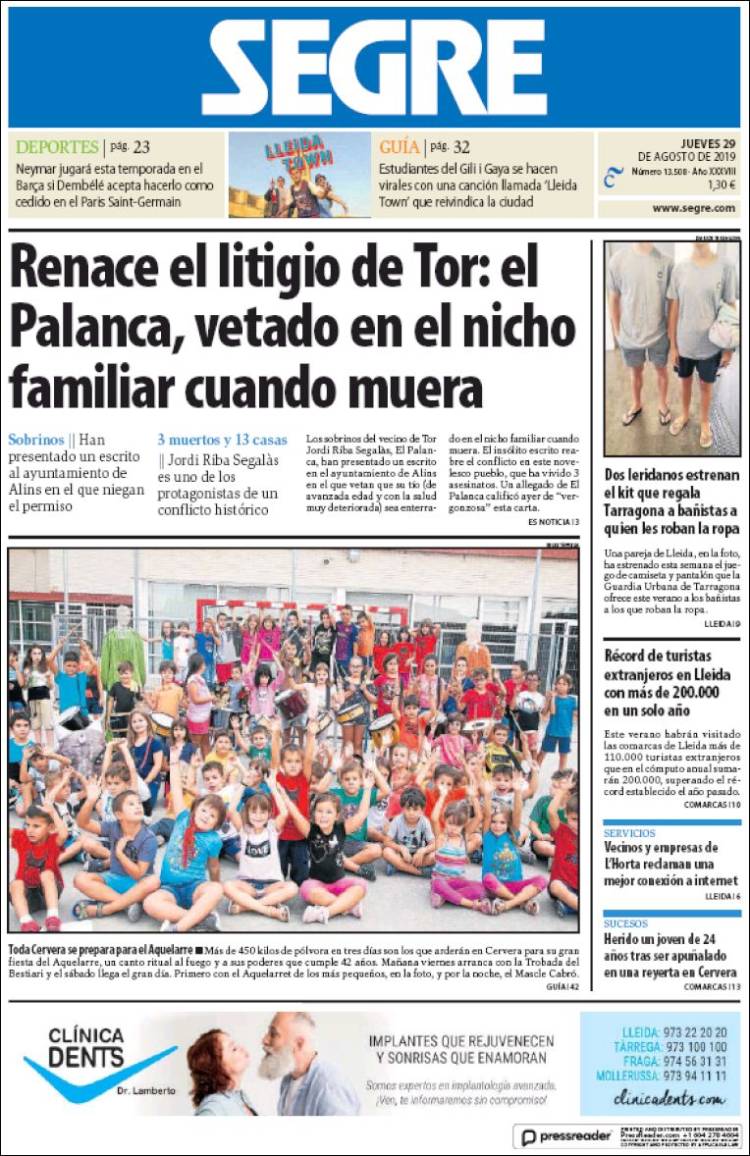 Portada de Segre  (Espa&ntilde;a)