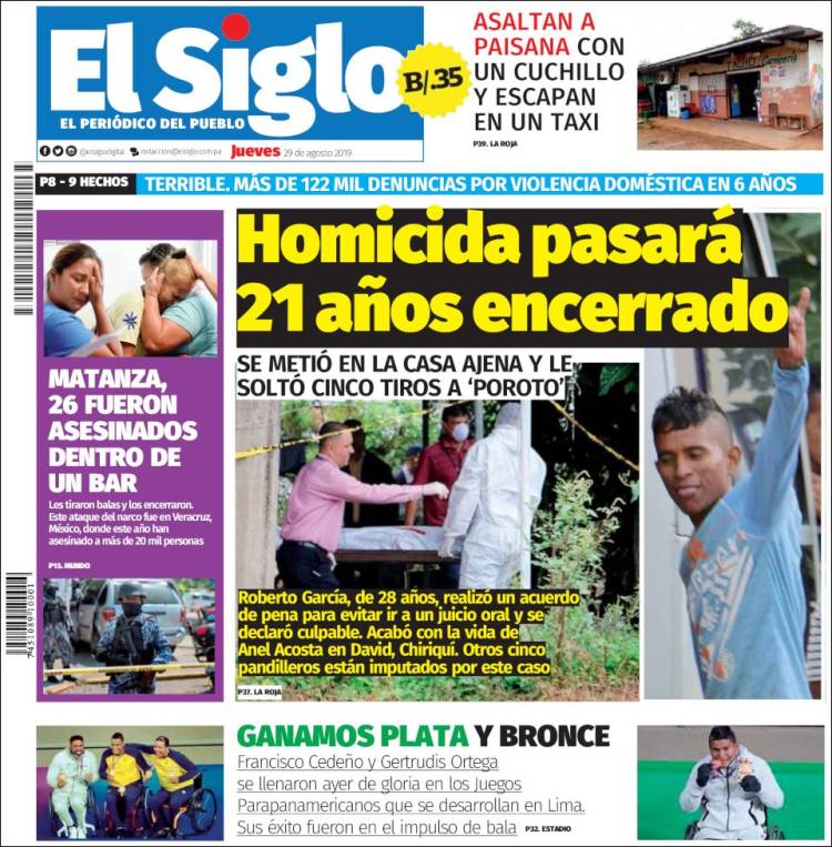 Portada de El Siglo (Panam&aacute;)