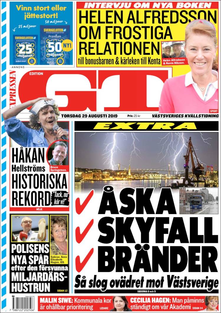 Portada de Göteborgstidningen (Suecia)
