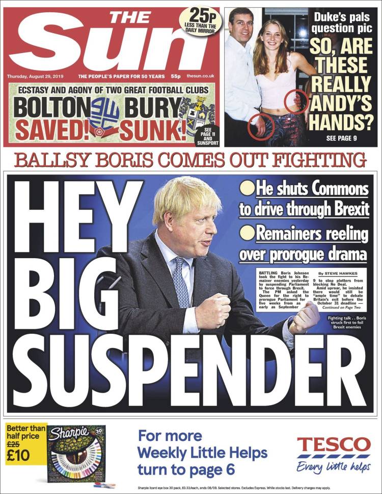 Portada de The Sun (Reino Unido)