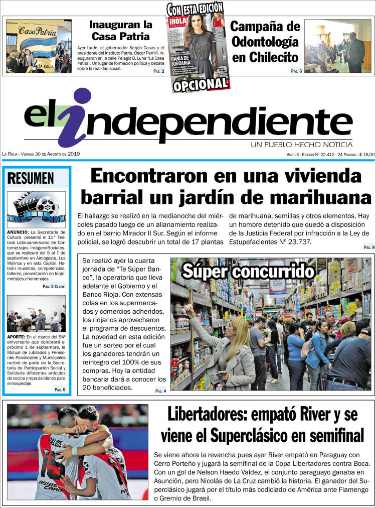 Portada de El Independiente (Argentina)