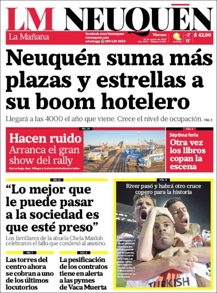 Portada de La Mañanade Neuquén (Argentina)