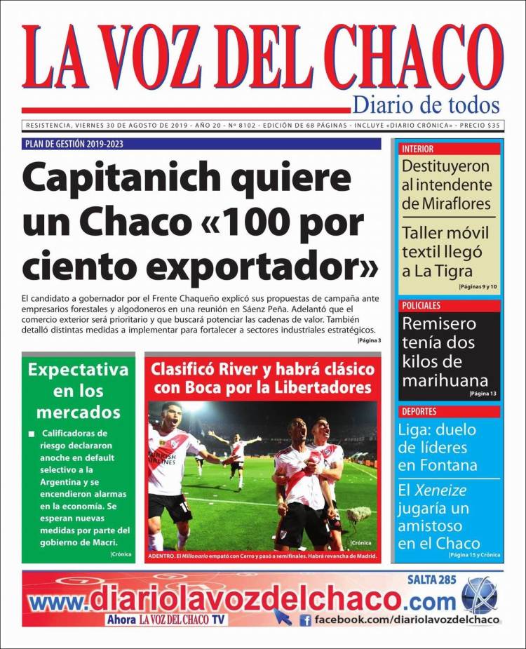Portada de La Voz del Chaco (Argentina)