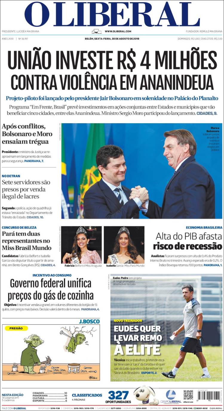 Portada de O Liberal (Brasil)