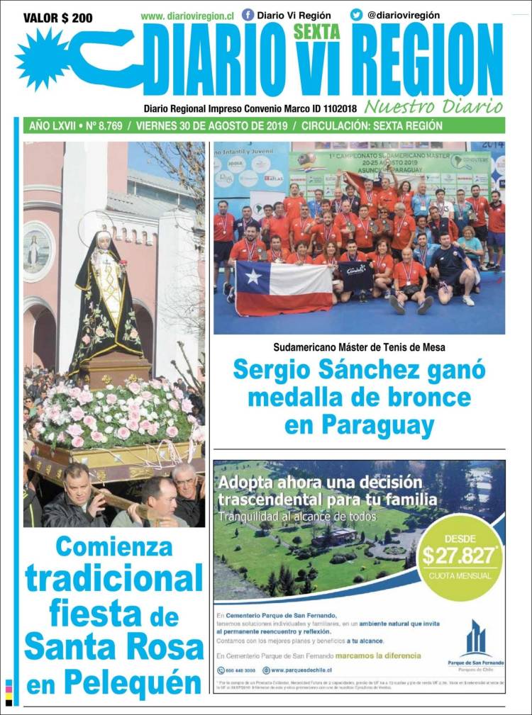Portada de Diario VI Región (Chile)