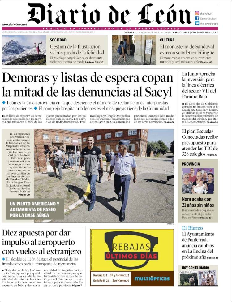 Portada de Diario de León (Espa&ntilde;a)