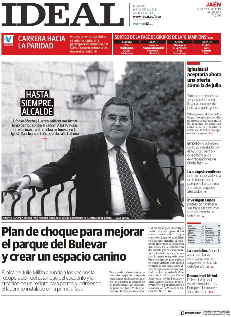 Portada de El Ideal de Jaén (Espa&ntilde;a)