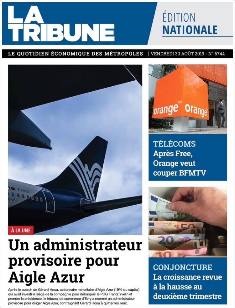 Portada de La Tribune (Francia)