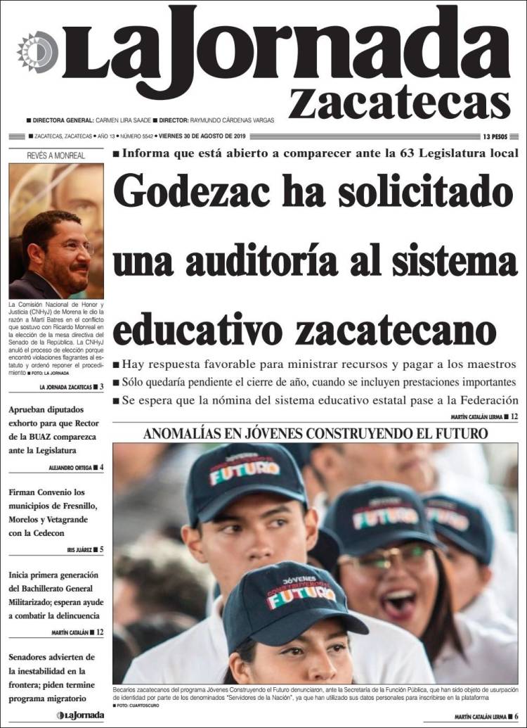 Portada de Jornada de Zacatecas (M&eacute;xico)