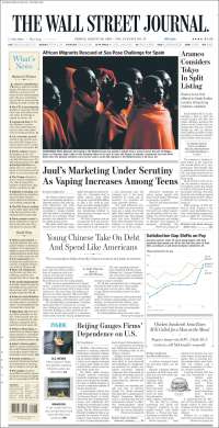 Portada de Wall Street Journal (USA)