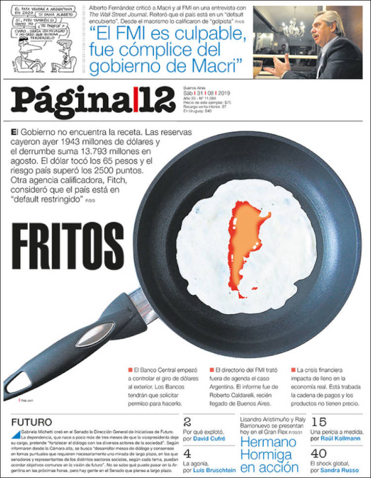 Portada de Página/12 (Argentina)