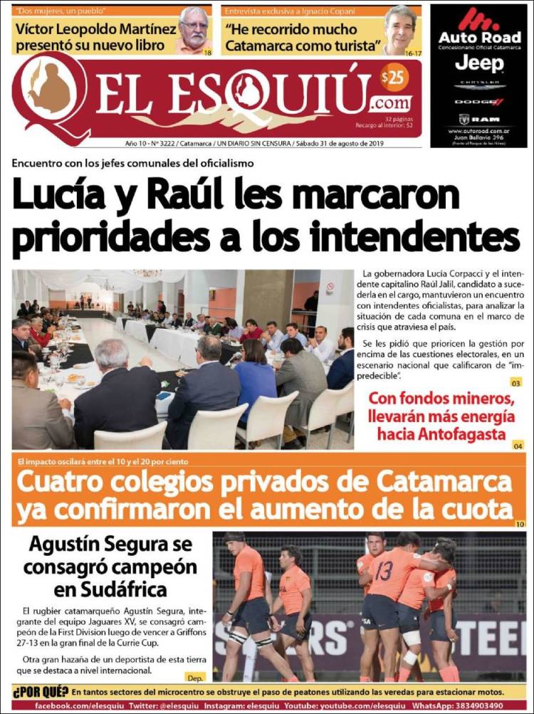 Portada de El Esquiu (Argentina)