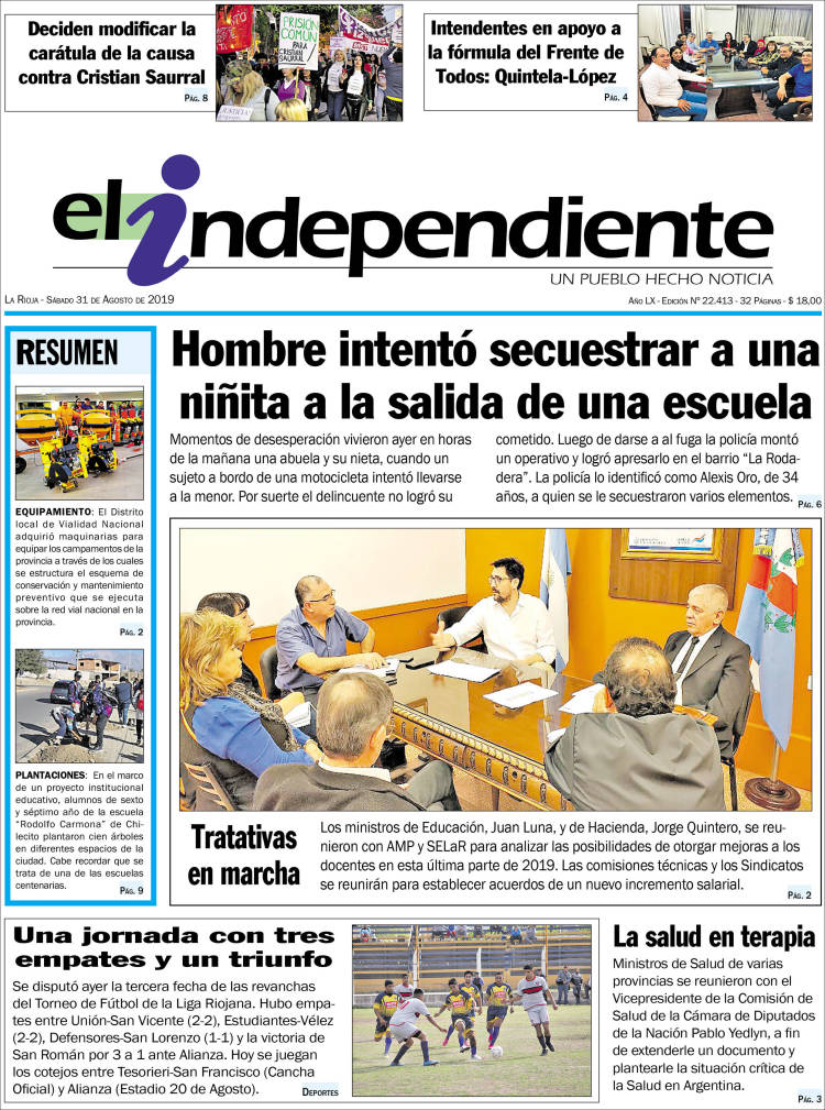 Portada de El Independiente (Argentina)