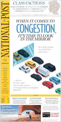 Portada de The National Post (Canada)