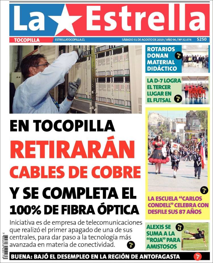 Portada de La Estrella de Tocopilla (Chile)