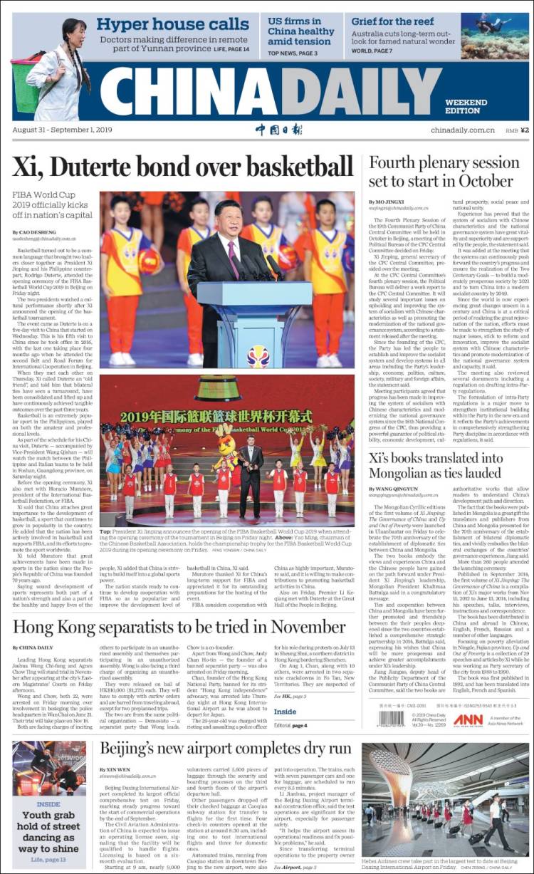 Portada de China Daily (China)
