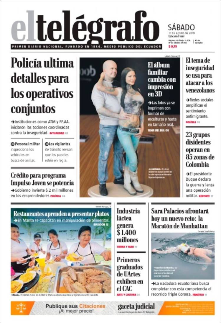 Portada de El Telégrafo (Ecuador)