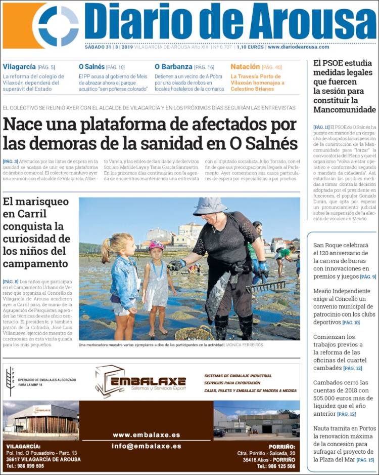 Portada de Diario de Arousa (Espa&ntilde;a)