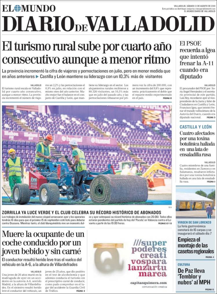 Portada de Diario de Valladolid (Espa&ntilde;a)