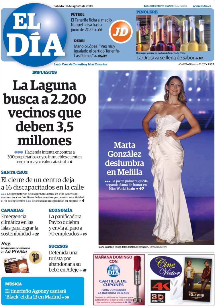 Portada de El Día (Espa&ntilde;a)