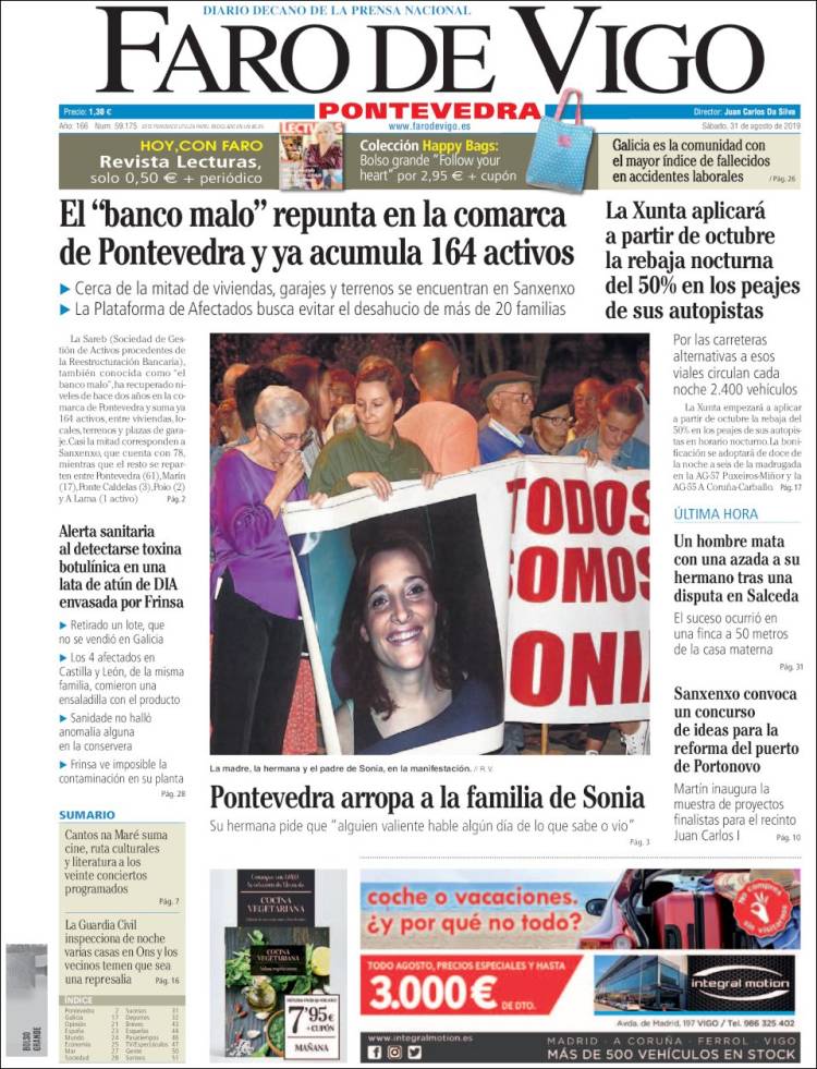 Portada de El Faro de Vigo - Pontevedra (Espa&ntilde;a)