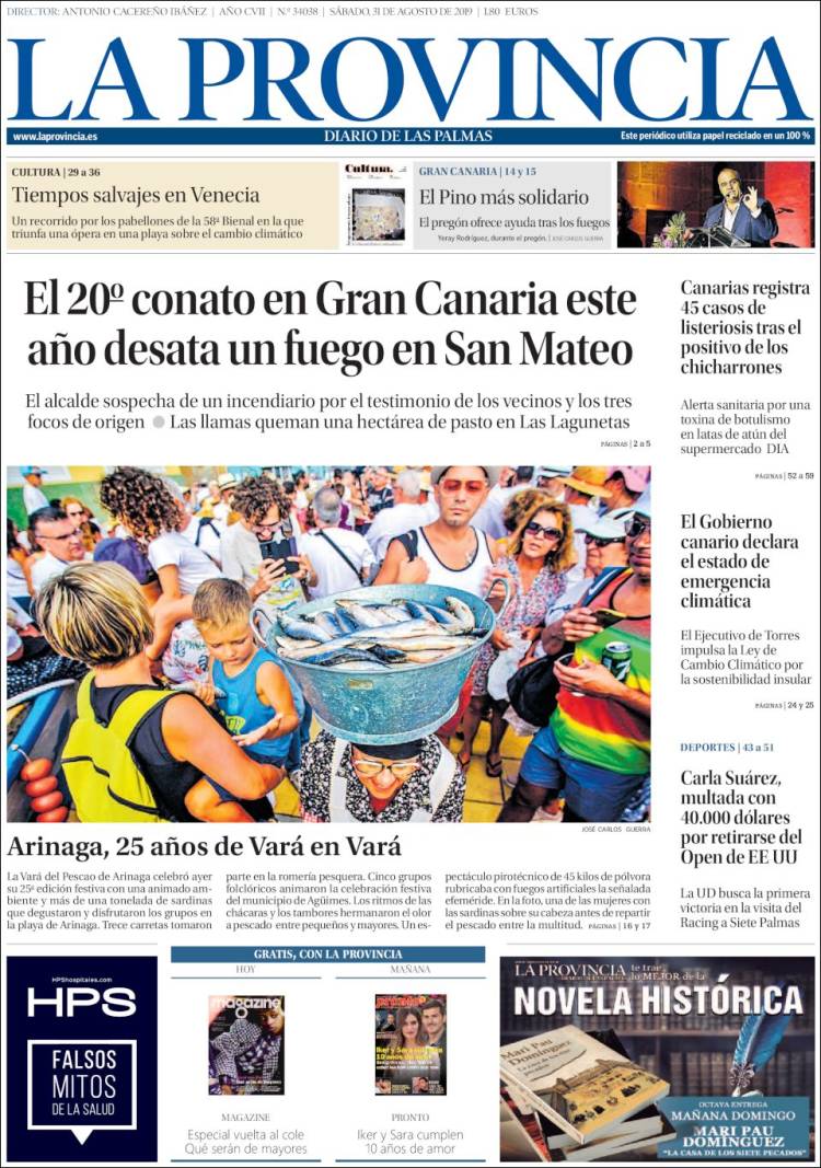 Portada de La Provincia (Espa&ntilde;a)