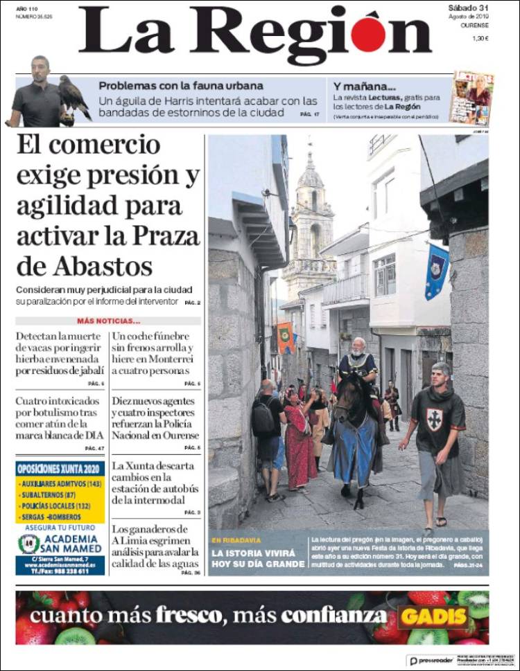 Portada de La Región de Ourense (Espa&ntilde;a)