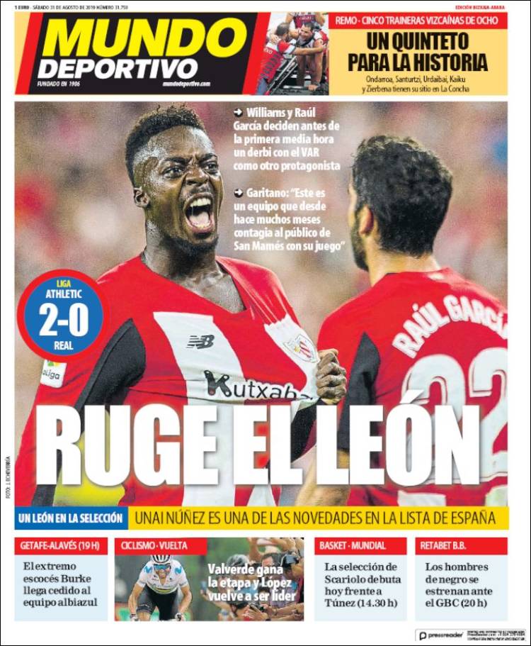 Portada de Mundo Deportivo Bizkaia (Espa&ntilde;a)