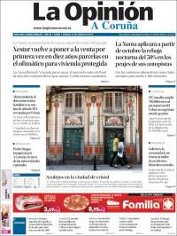 Portada de La Opinión de A Coruña (Espa&ntilde;a)