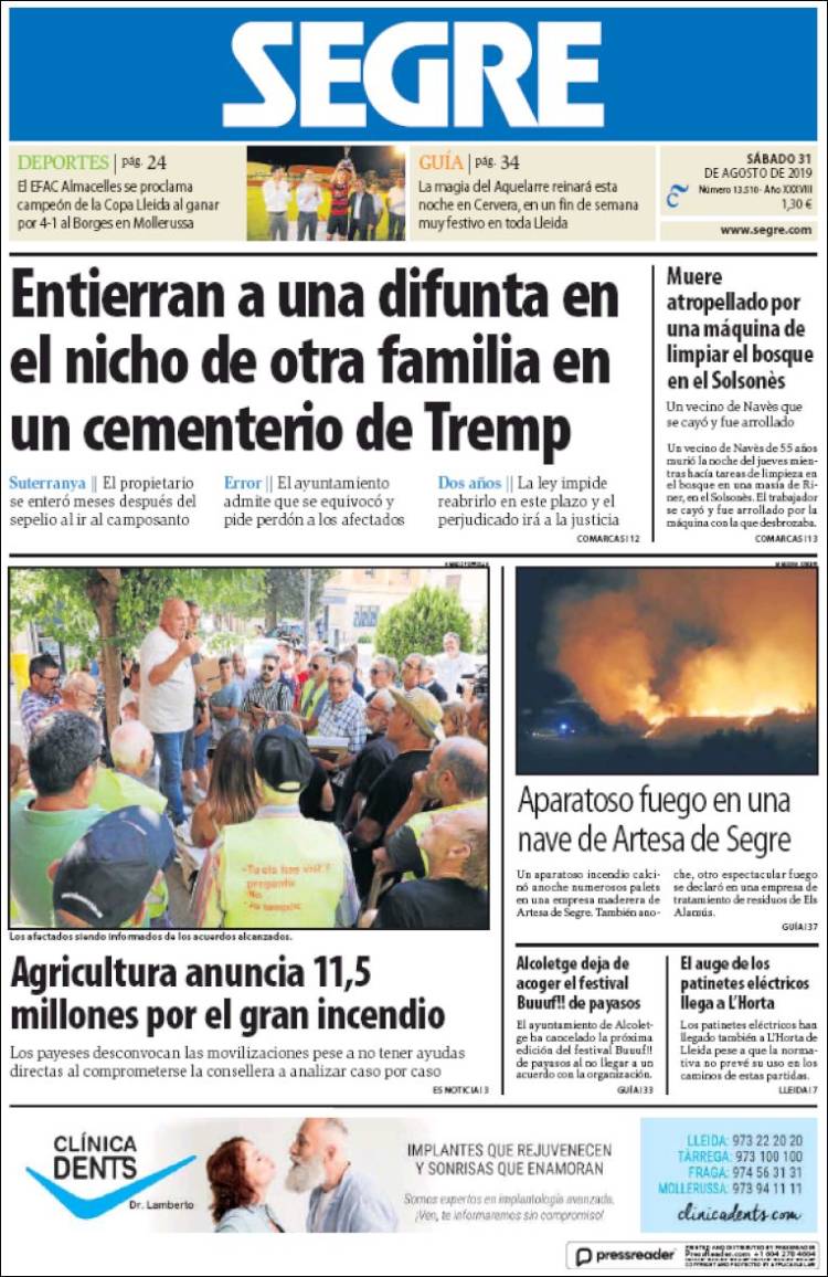 Portada de Segre  (Espa&ntilde;a)