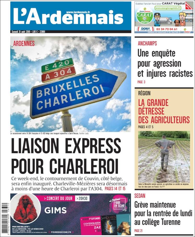 Portada de L'Ardenais (Francia)