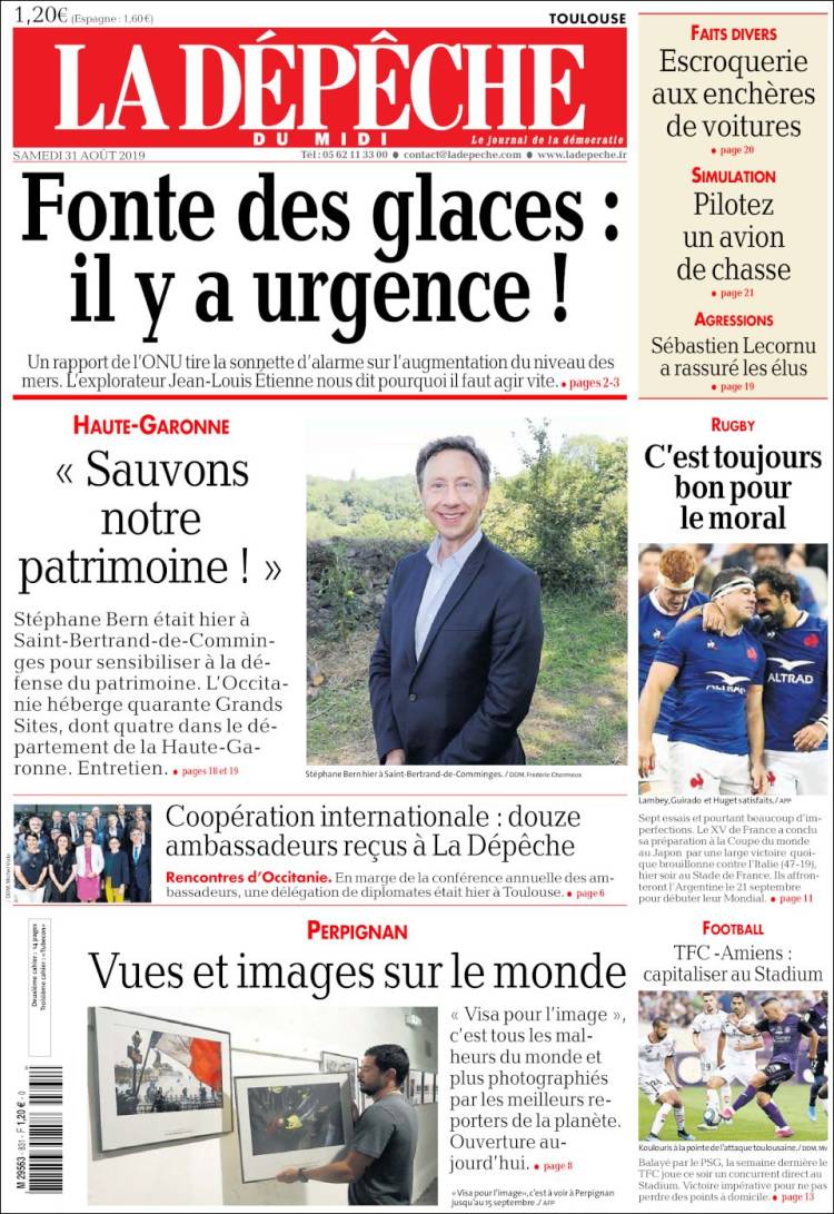 Portada de La Dépêche du Midi (Francia)