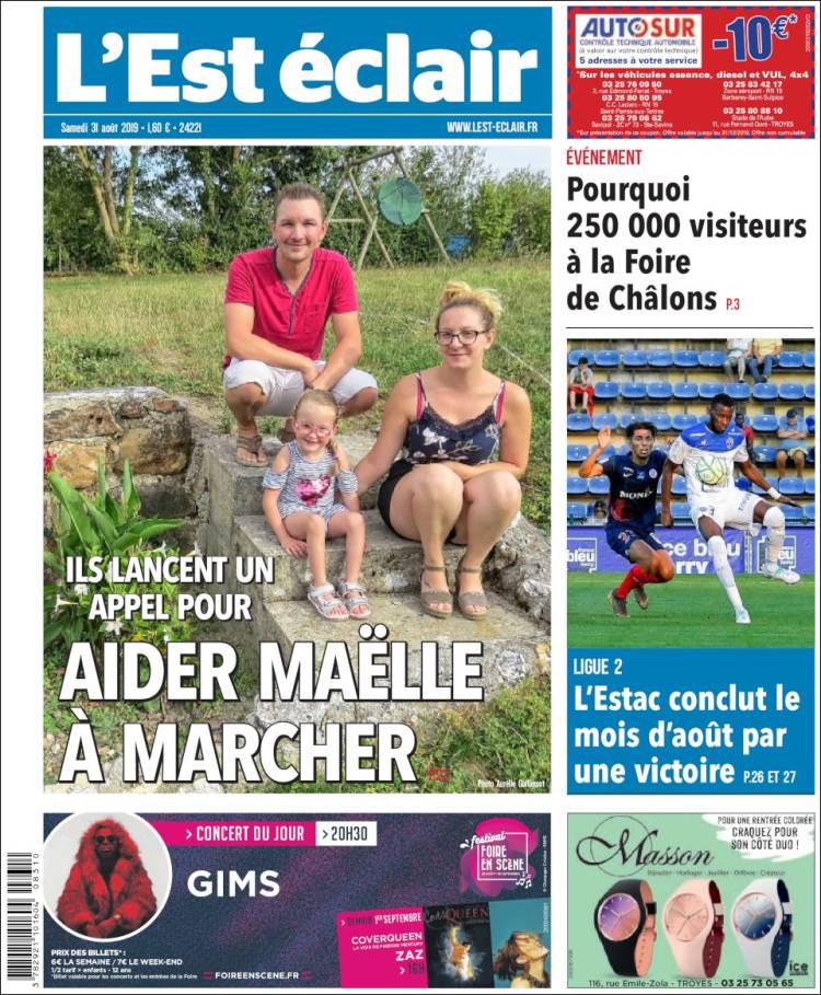 Portada de L'Est Eclair (Francia)