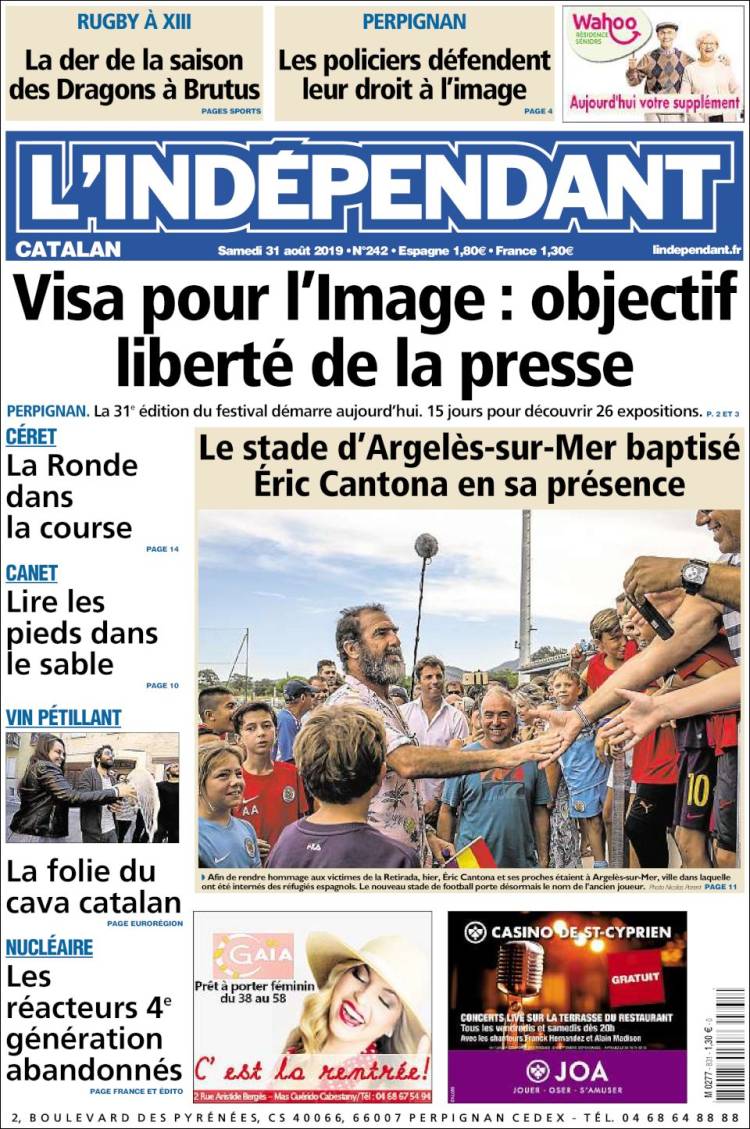 Portada de Le Indépendant (Francia)
