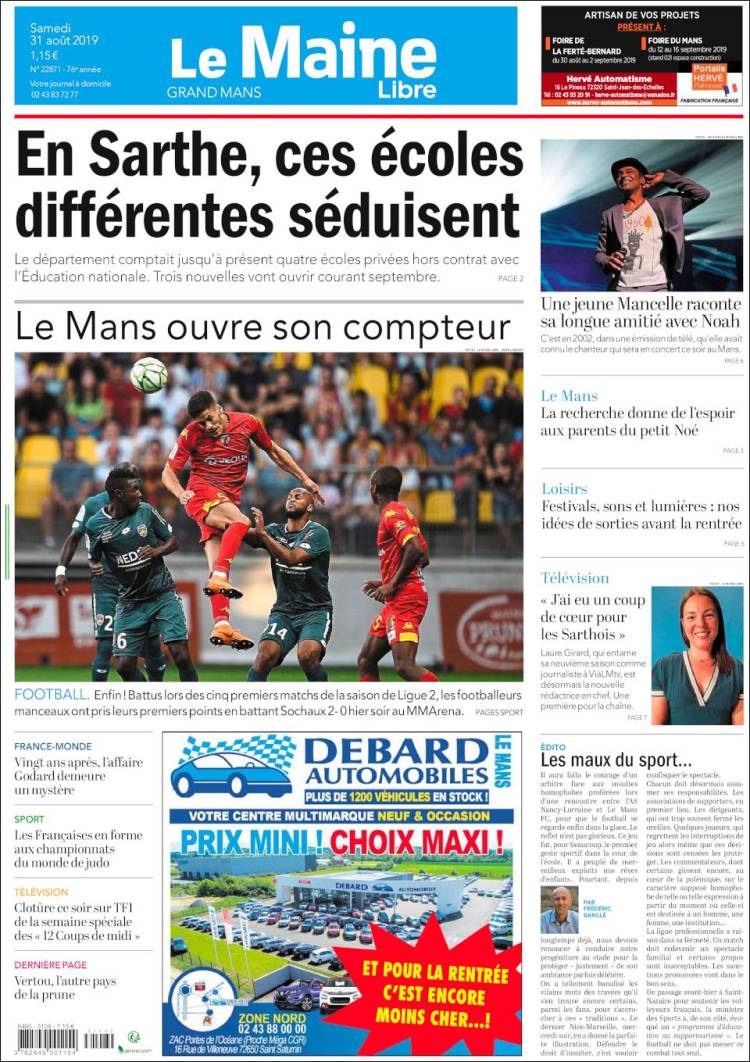 Portada de Le Maine Libre (Francia)