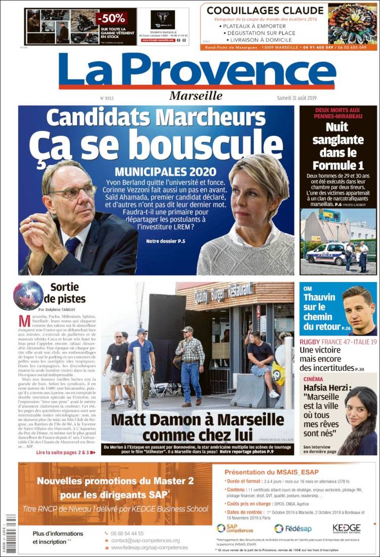 Portada de La Provence (Francia)