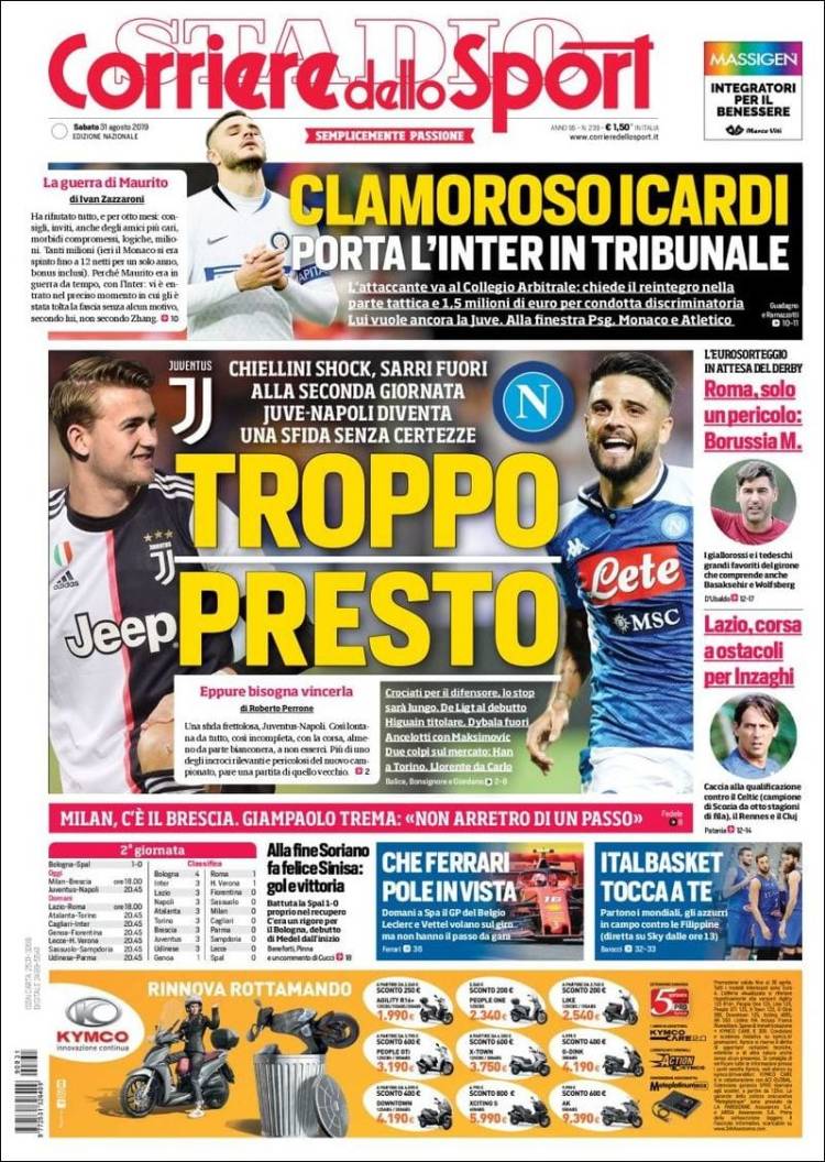 Portada de Corriere dello Sport (Italia)
