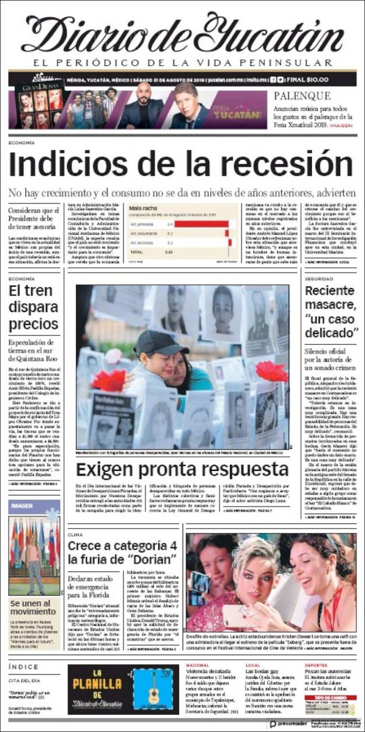 Portada de Diario de Yucatán (M&eacute;xico)