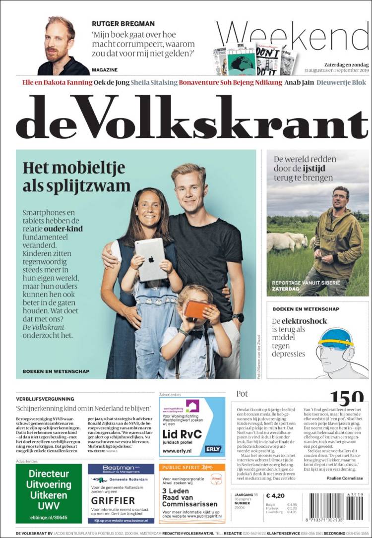 Portada de De Volkskrant (Pa&iacute;ses Bajos)