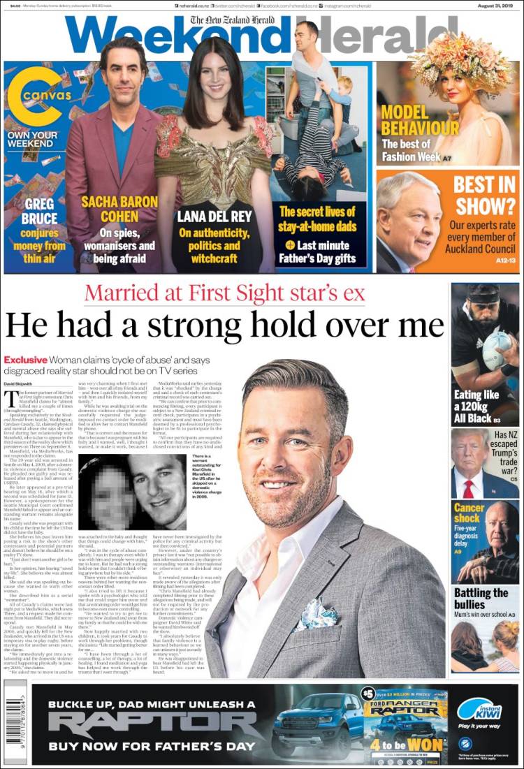 Portada de The New Zealand Herald (Nueva Zelanda)