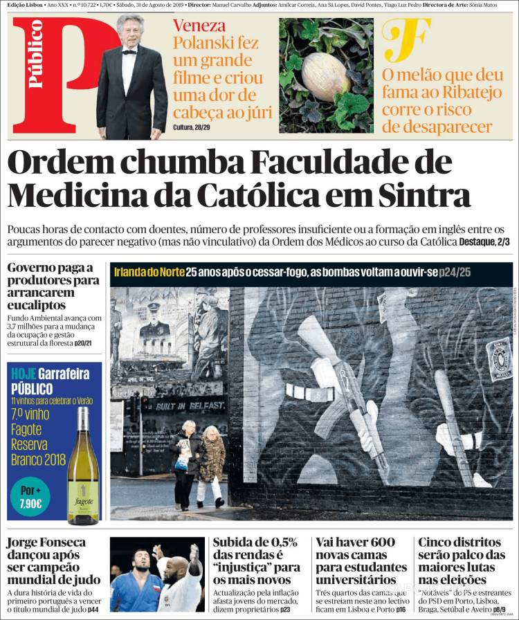 Portada de Público (Portugal)