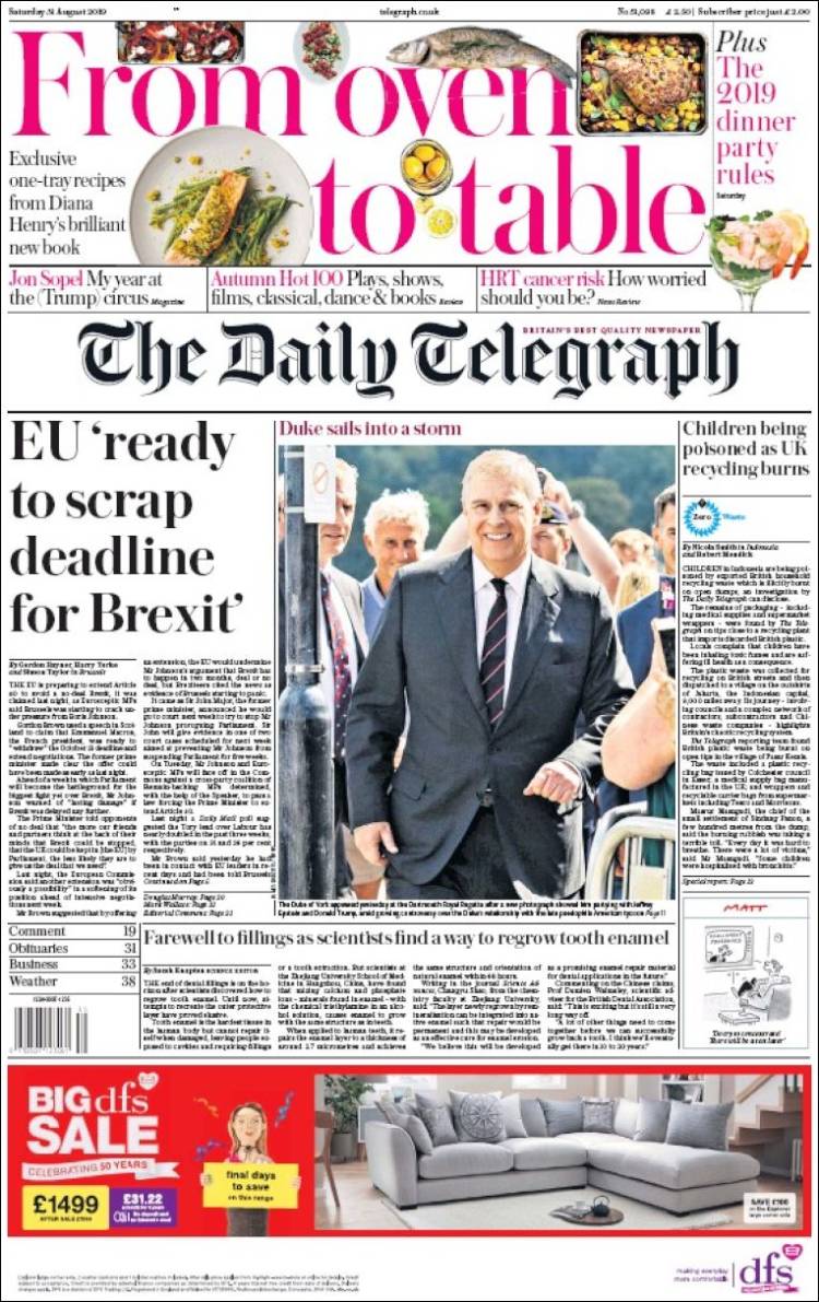 Portada de Daily Telegraph (United Kingdom)