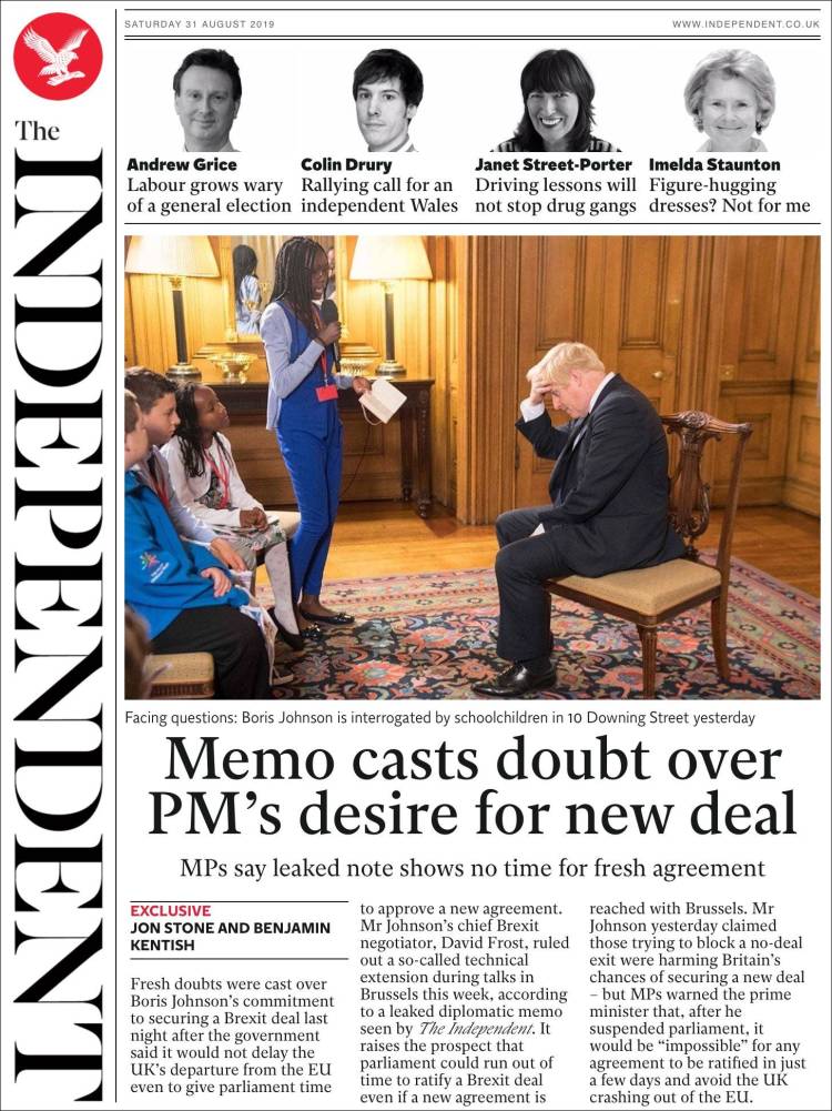 Portada de The Independent (United Kingdom)