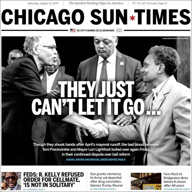 Portada de Chicago Sun-Times (USA)