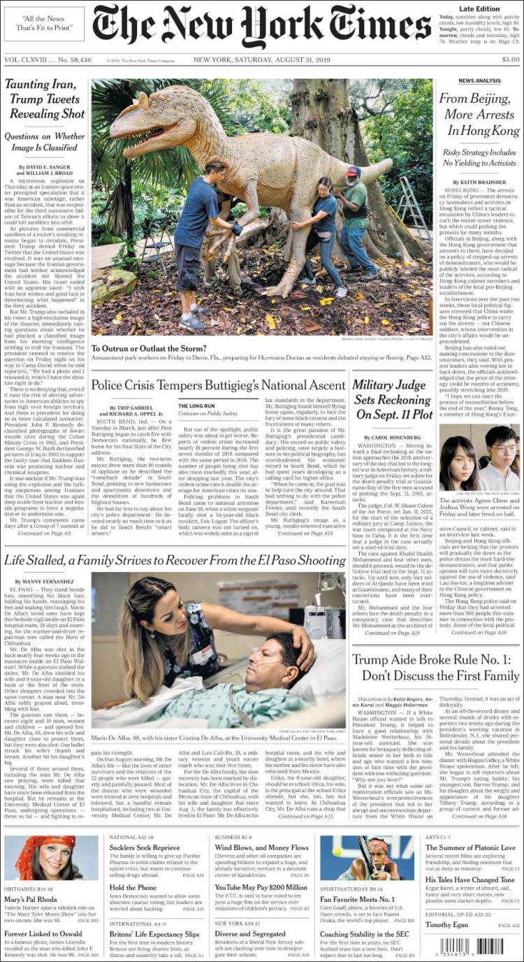 Portada de New York Times (USA)