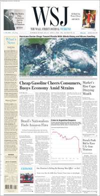 Portada de Wall Street Journal (USA)