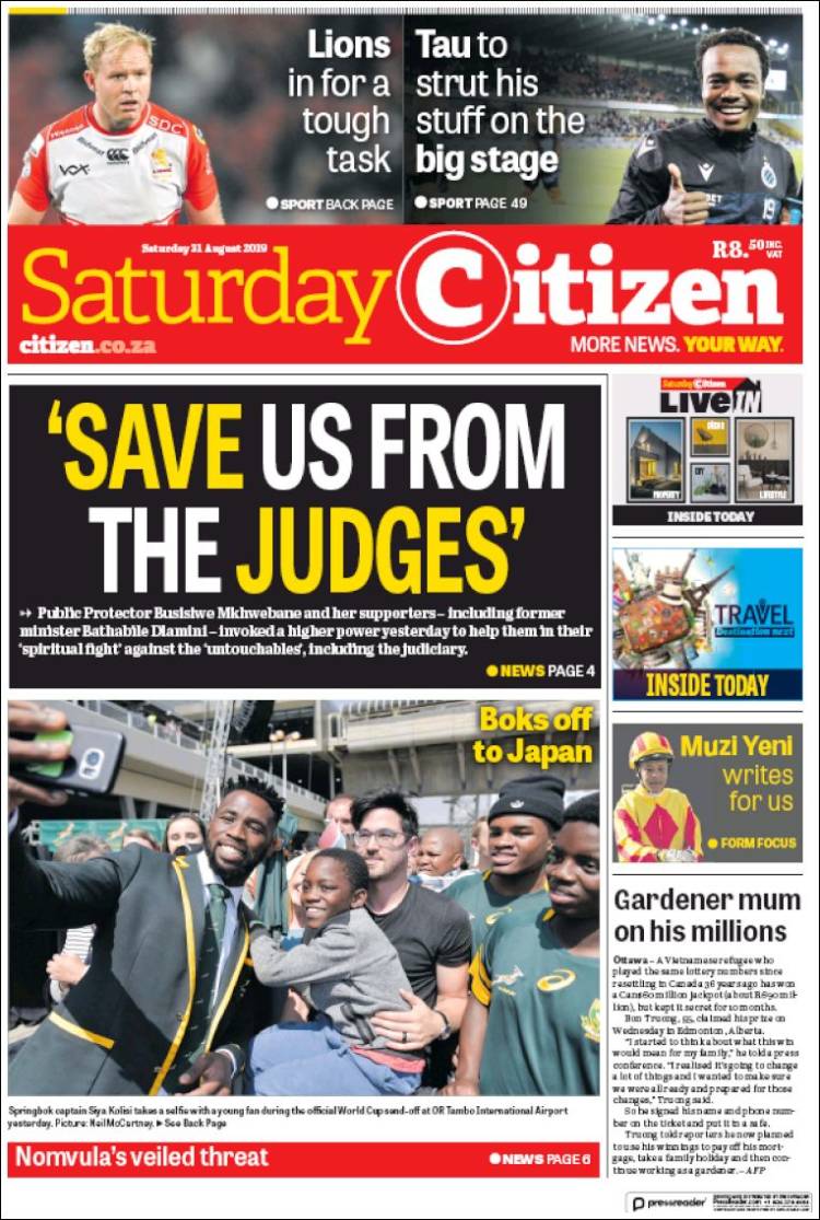 Portada de The Citizen (Sud&aacute;frica)